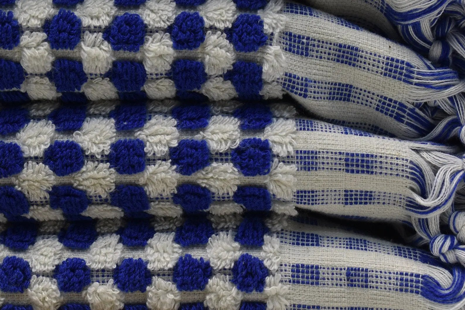 Bubble Navy Terry Hand Towel 100 Percent Turkish Cotton 38 Inch L x 20 Inch W - Love Salve